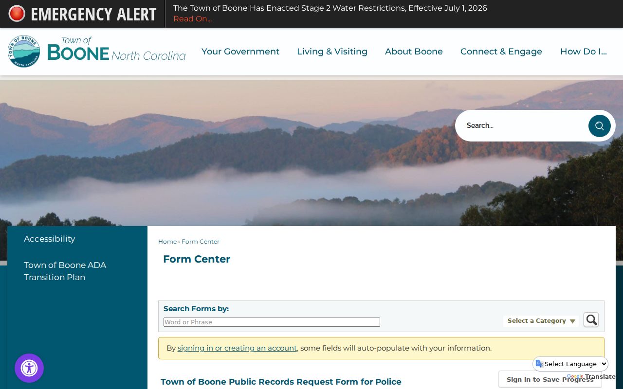 Boone criminal records public request form
