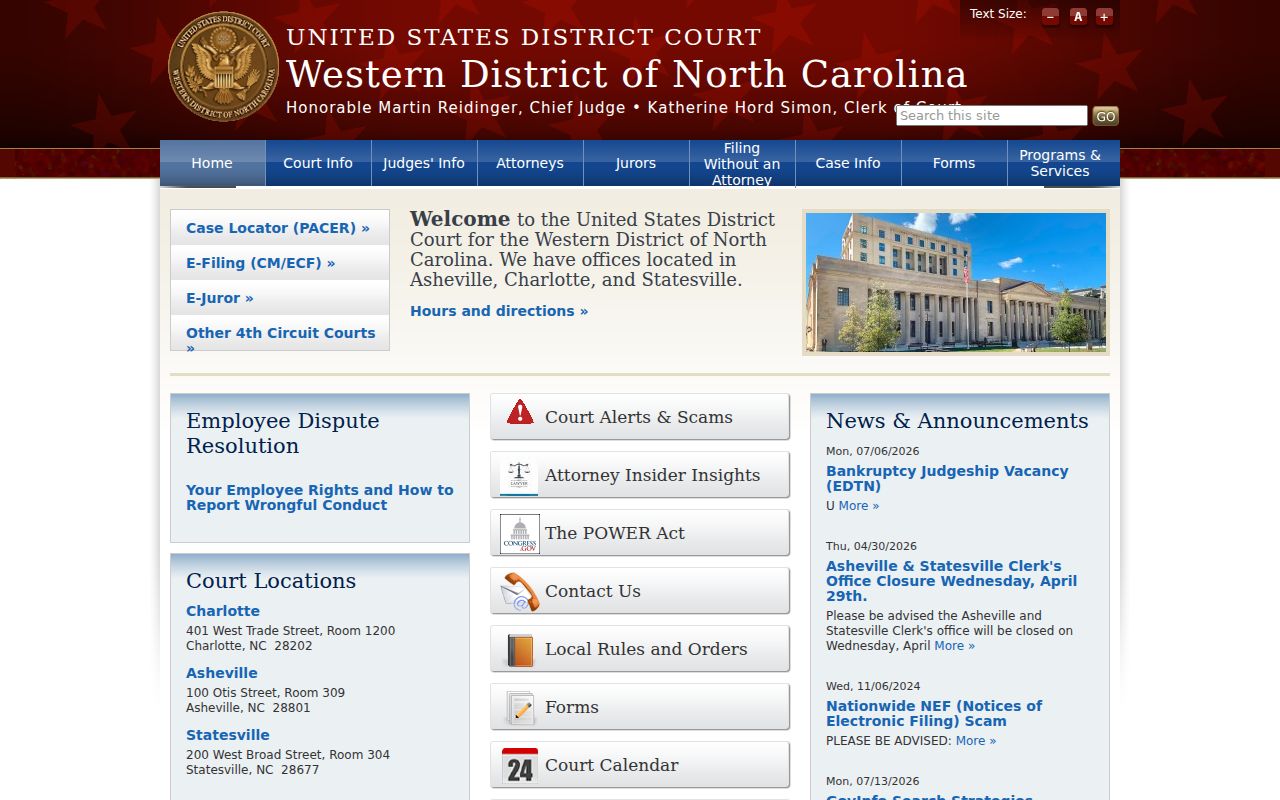 Watauga County criminal records Western District federal court