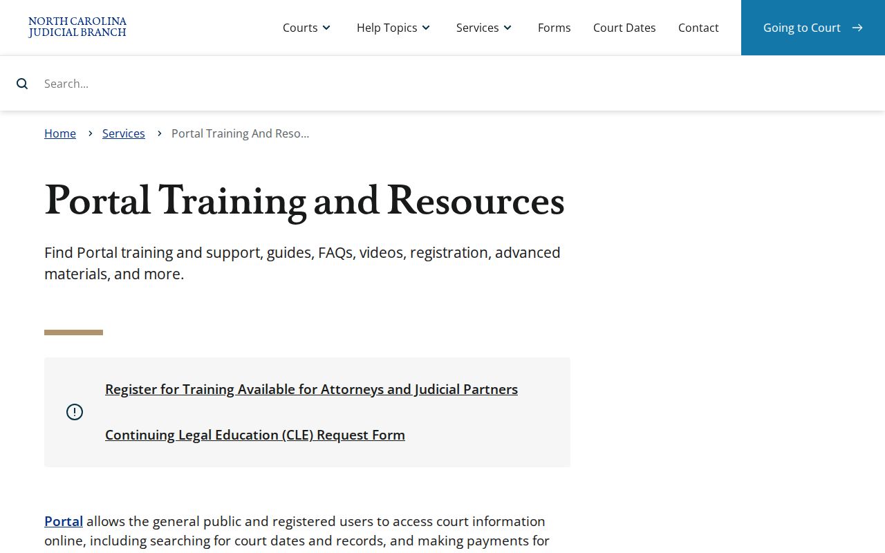 Watauga County criminal case Portal training resources