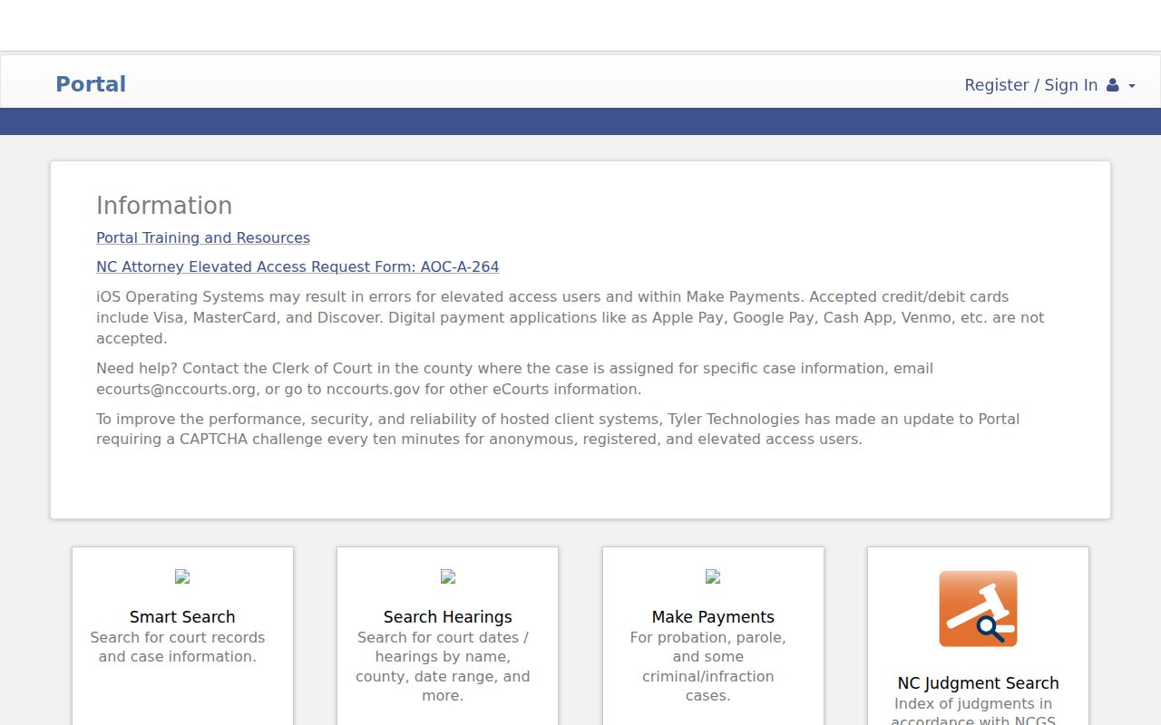 Watauga County criminal court case search in North Carolina eCourts Portal