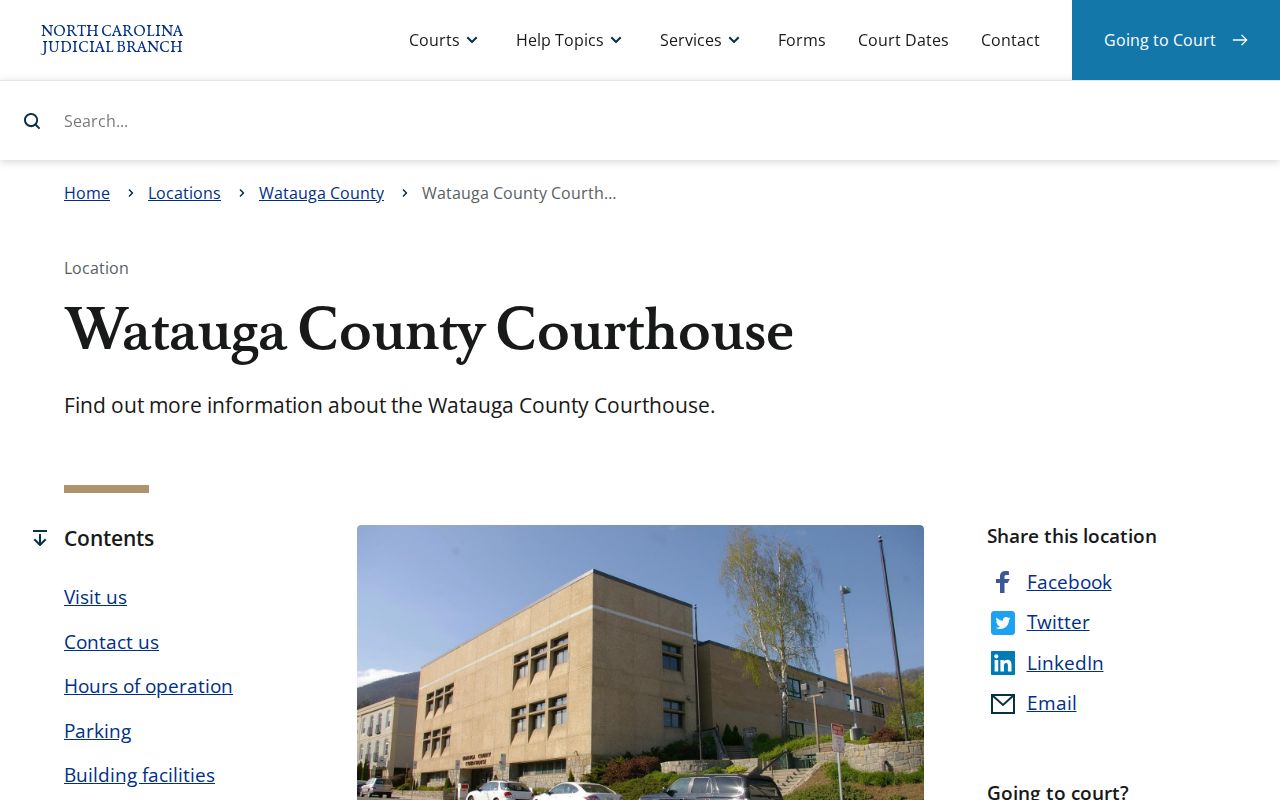 Watauga County Courthouse criminal case records location